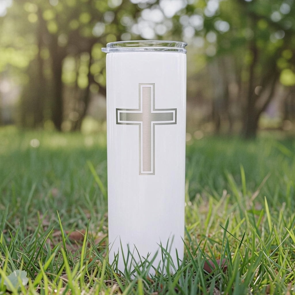 Custom Engraved Cross Tumbler - Personalized Stainless Steel Tumbler