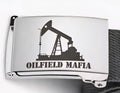 Custom Engraved Oilfield Belt - Men's Tactical Web Belt with Personalized Buckle