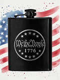 Patriotic Custom Engraved Hip Flask - American Flag Whiskey Flask