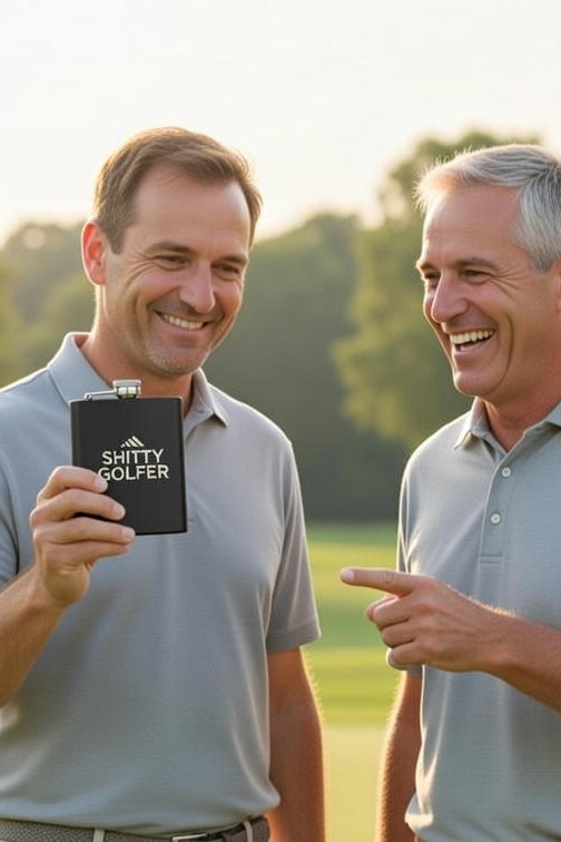 Custom Engraved Golf Flask - Personalized Stainless Steel Hip Flask for Golfers